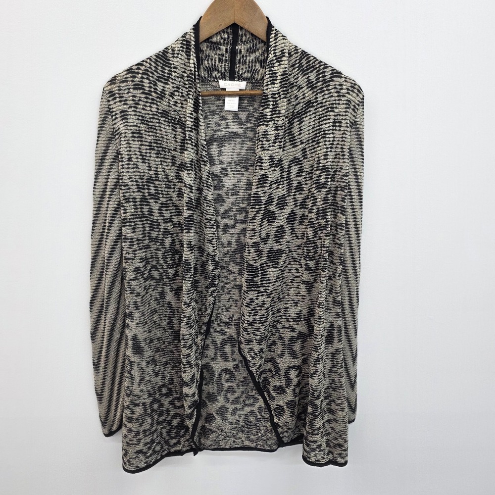Cache Metallic Animal Print Cardigan Womens XS Dressy Open Front Evening Layer - Picture 3 of 13